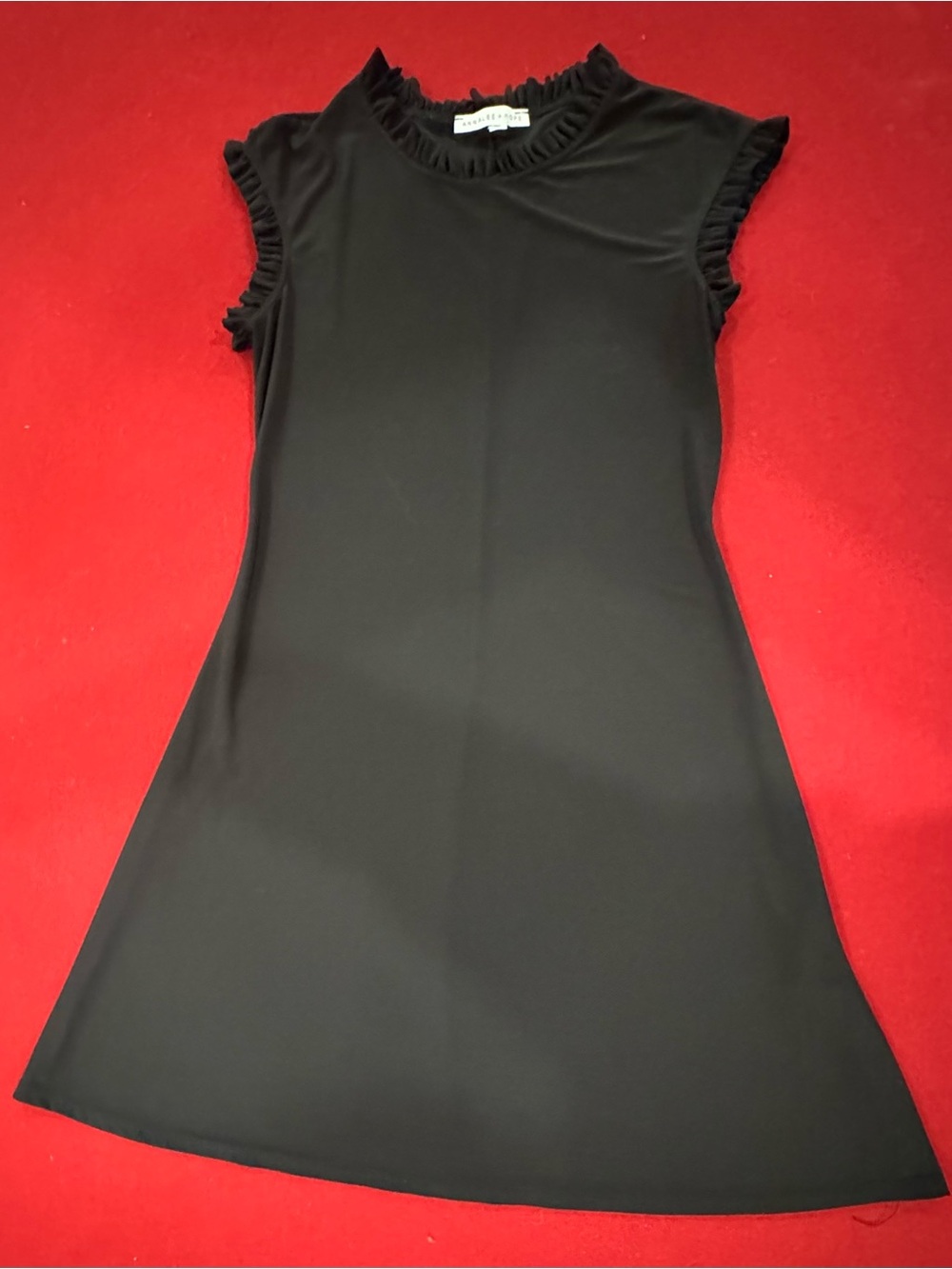 Annalee + Hope Black Ruffle Trim A-Line Dress